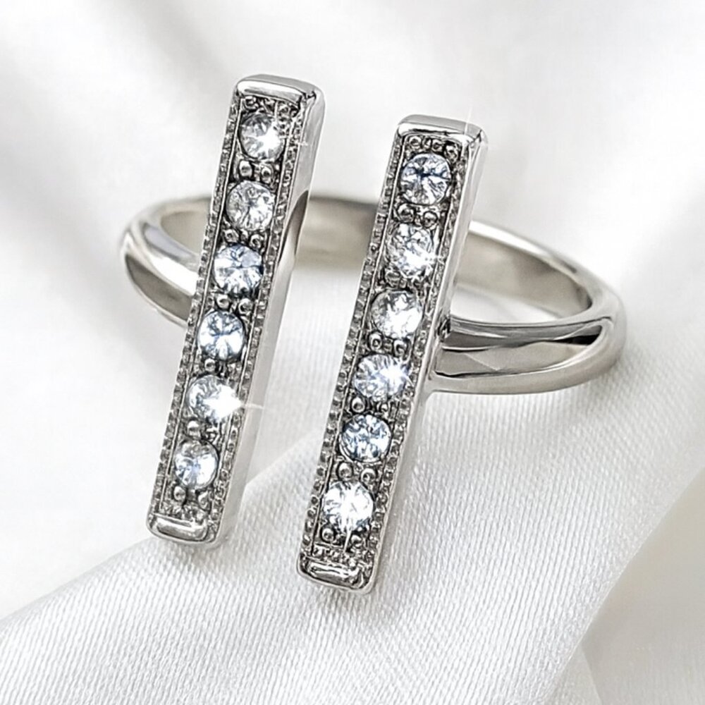 Lane Bryant Women’s Silver-Tone Crystal Ring – Sparkling Size 11 Fashion Jewelry